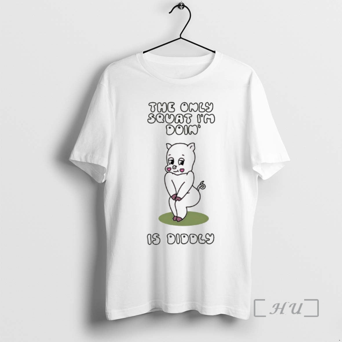 Trending Pig The Only Squat Im Doin Is Diddly Shirt Hoodie Sweatshirt | PurePodTees.com