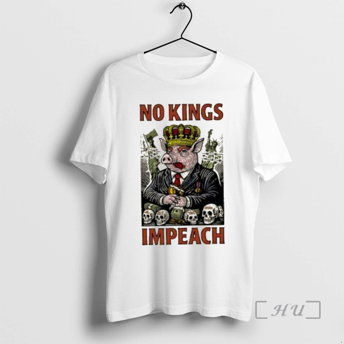 Trending Pig No Kings Impeach Shirt Hoodie Sweatshirt | PurePodTees.com