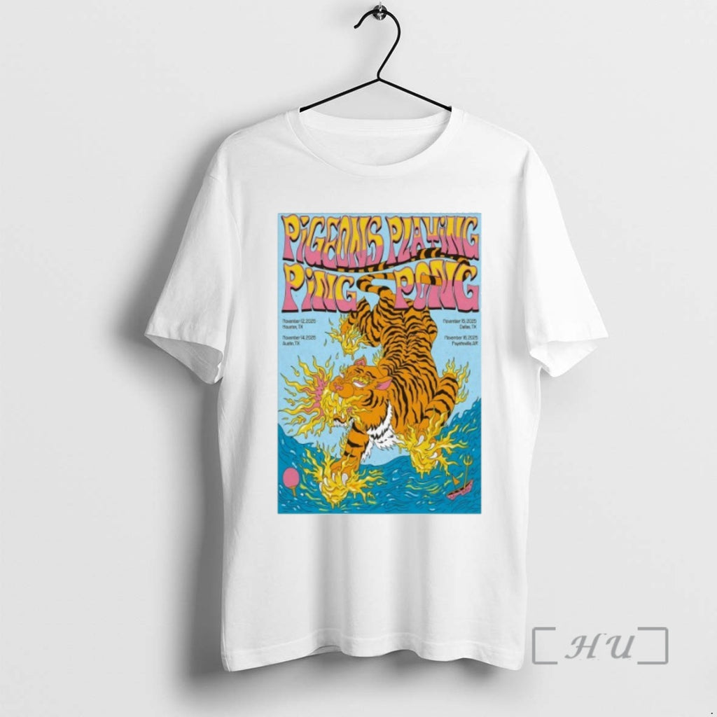 Trending Pigeons Playing Ping Pong Nov 12 2025 In Houston Tx Tour Tiger Premium Shirt Hoodie Sweatshirt | PurePodTees.com