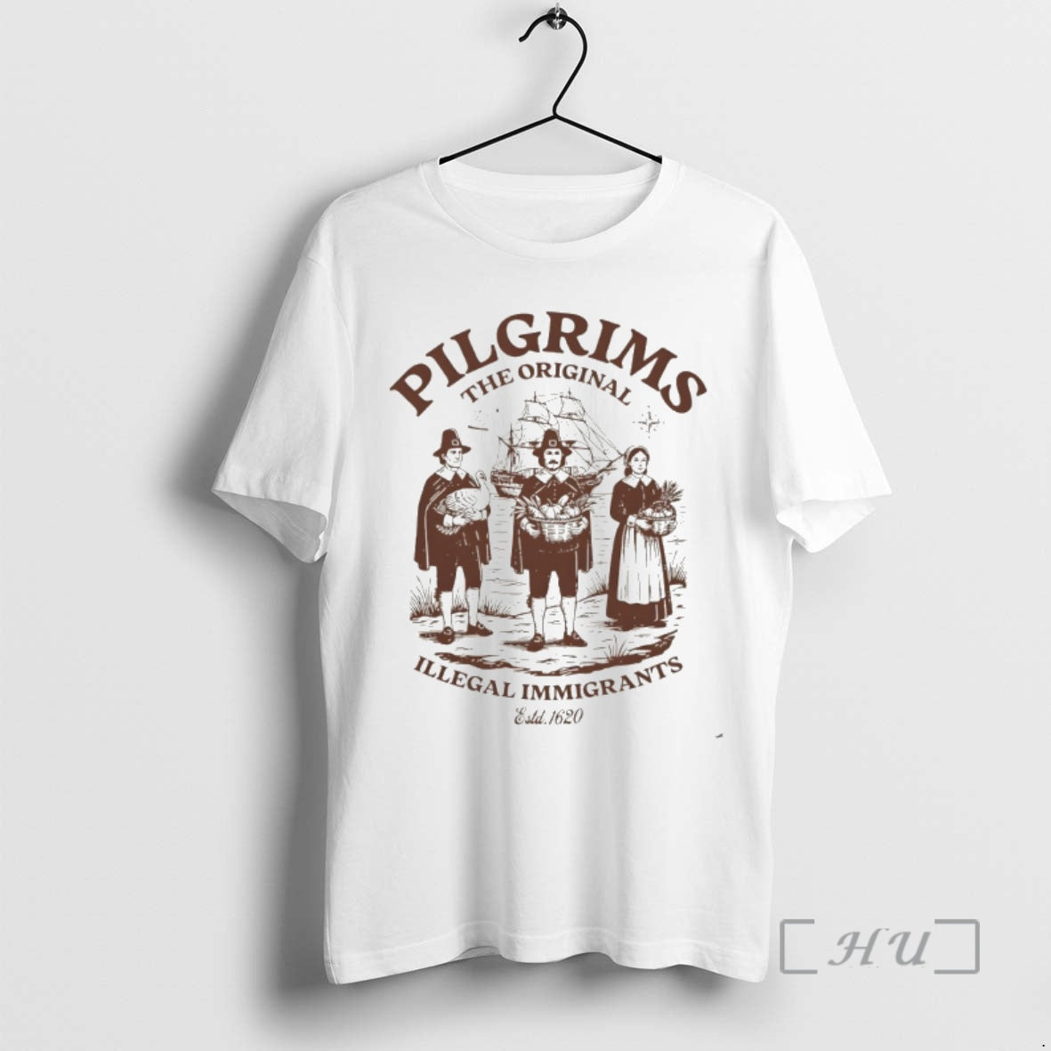 Trending Pilgrims The Illegal Immigrants Estd 1620 Thanksgiving Shirt Hoodie Sweatshirt | PurePodTees.com