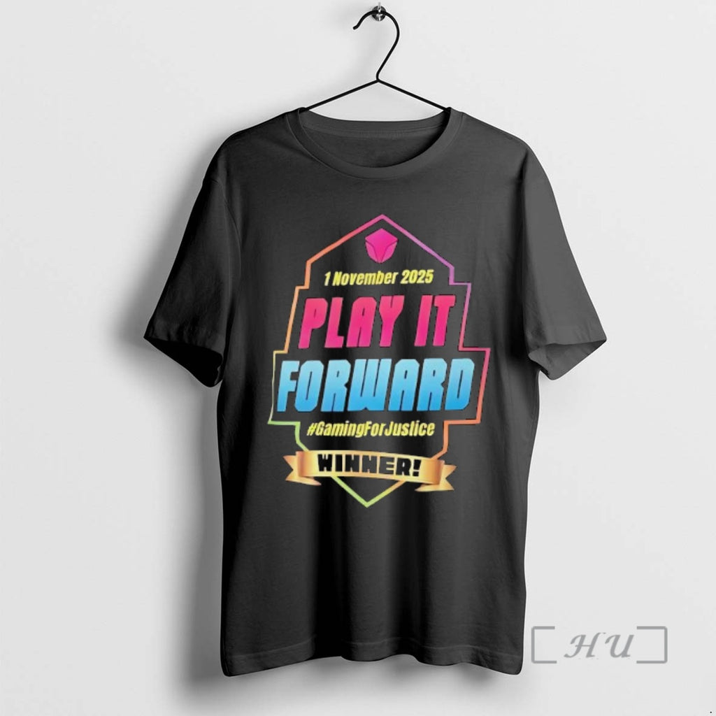 Trending Play It Forward 1 November 2025 Gamingforjustice Winner Shirt Hoodie Sweatshirt | PurePodTees.com
