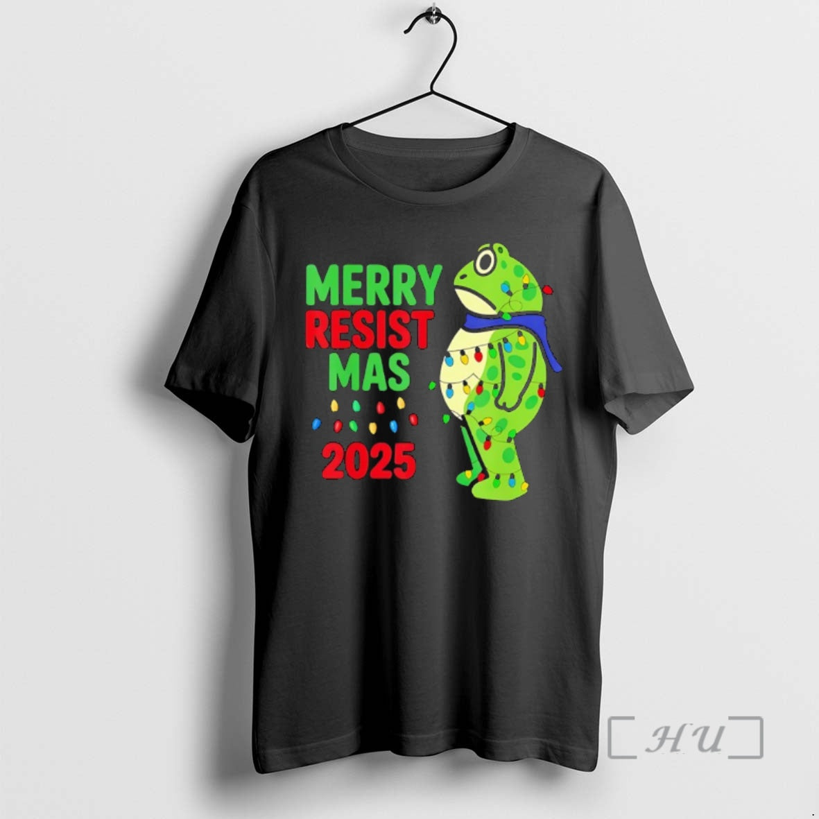 Trending Portland Frog Merry Resistmas 2025 Light Shirt Hoodie Sweatshirt | PurePodTees.com