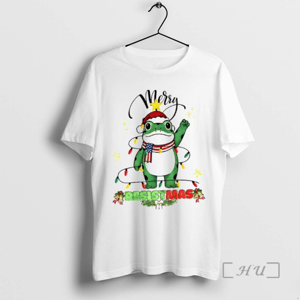 Trending Portland Frog Santa Hat Merry Resistmas Merry Christmas 2025 Shirt Hoodie Sweatshirt | PurePodTees.com