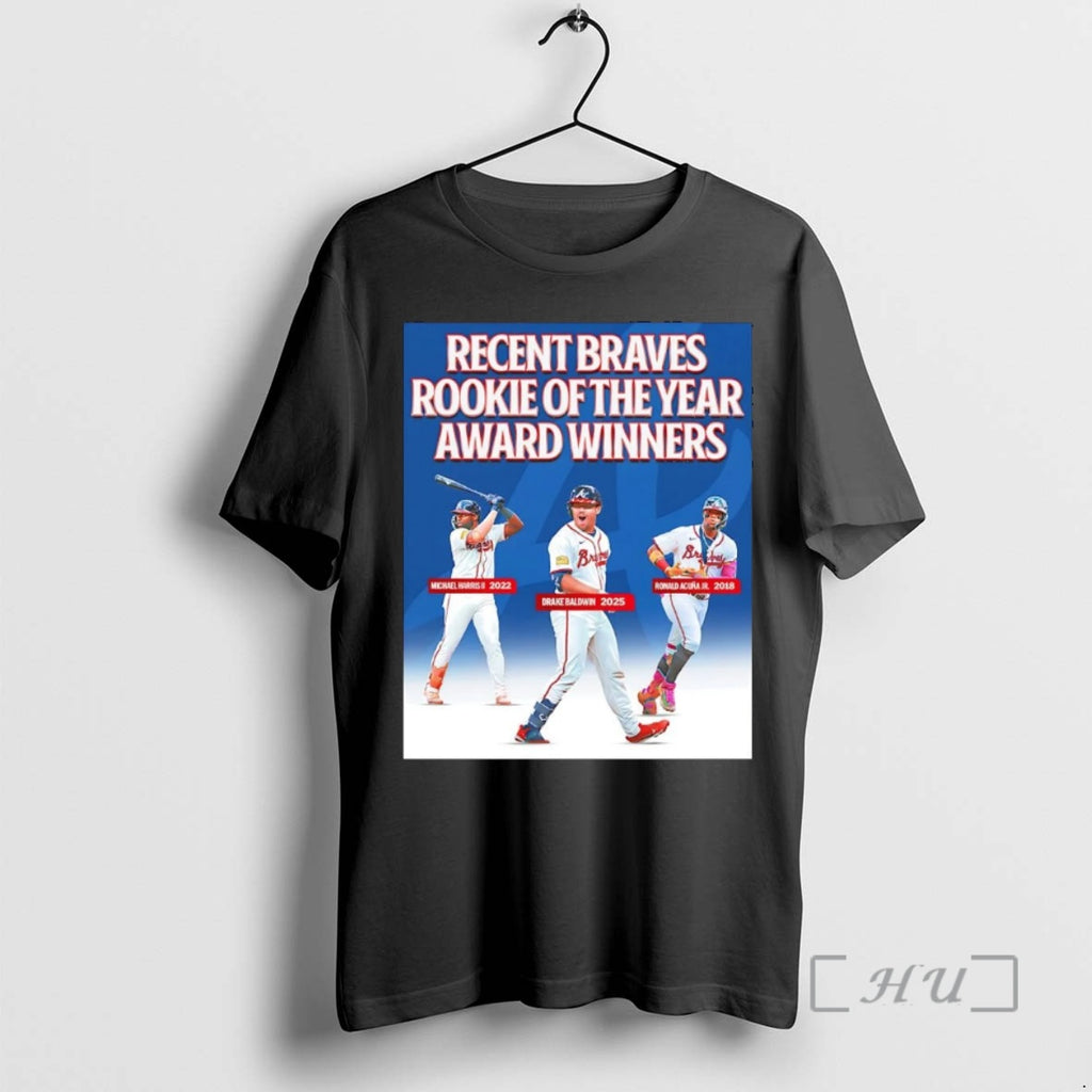 Trending Recent Braves Rookie Of The Year Award Winners Shirt Hoodie Sweatshirt | PurePodTees.com