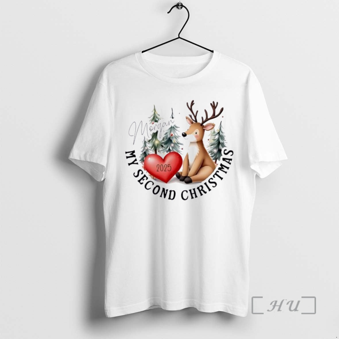 Trending Reindeer Cute My Second Christmas Personalized Ornaments White Shirt Hoodie Sweatshirt | PurePodTees.com