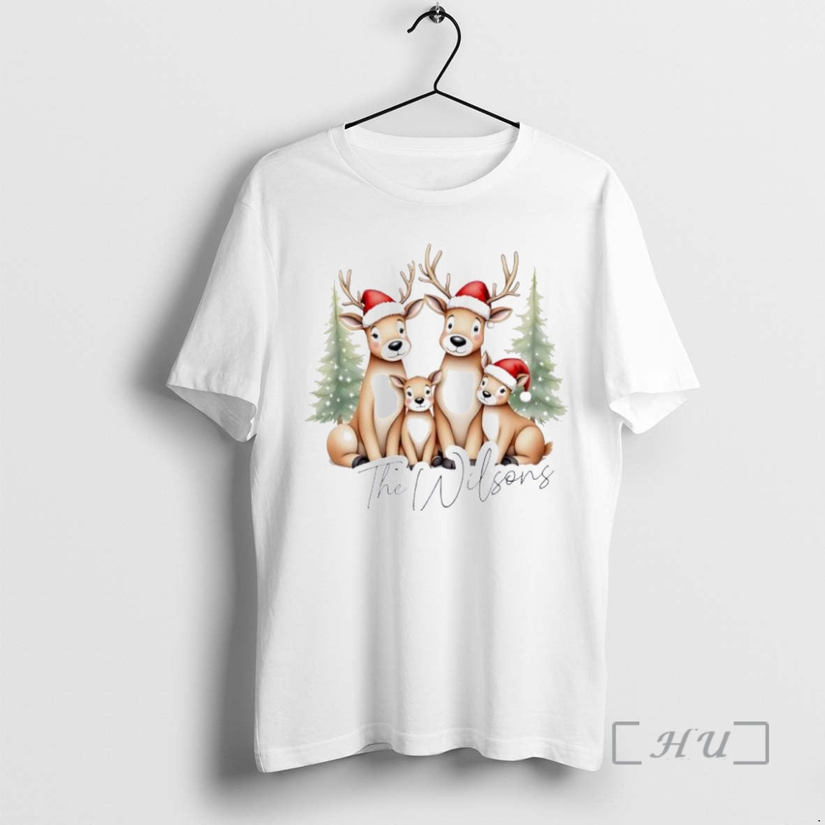 Trending Reindeer Family Christmas Personalized Ornaments White Shirt Hoodie Sweatshirt | PurePodTees.com
