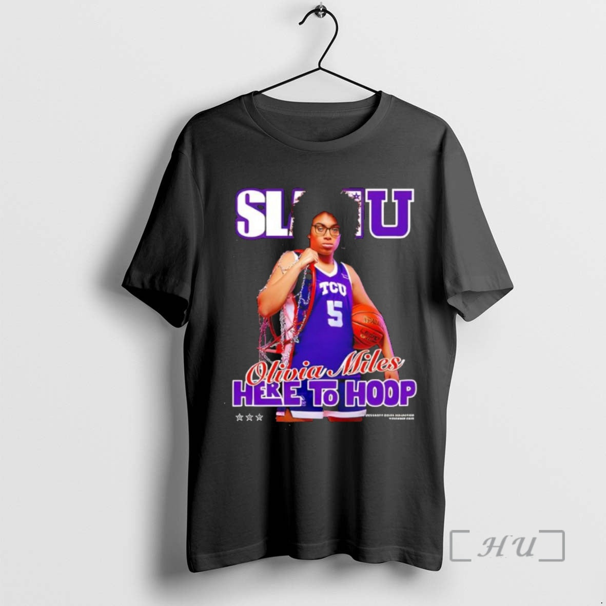 Trending Slam Tcu Olivia Miles Here To Hoop Shirt Hoodie Sweatshirt | PurePodTees.com