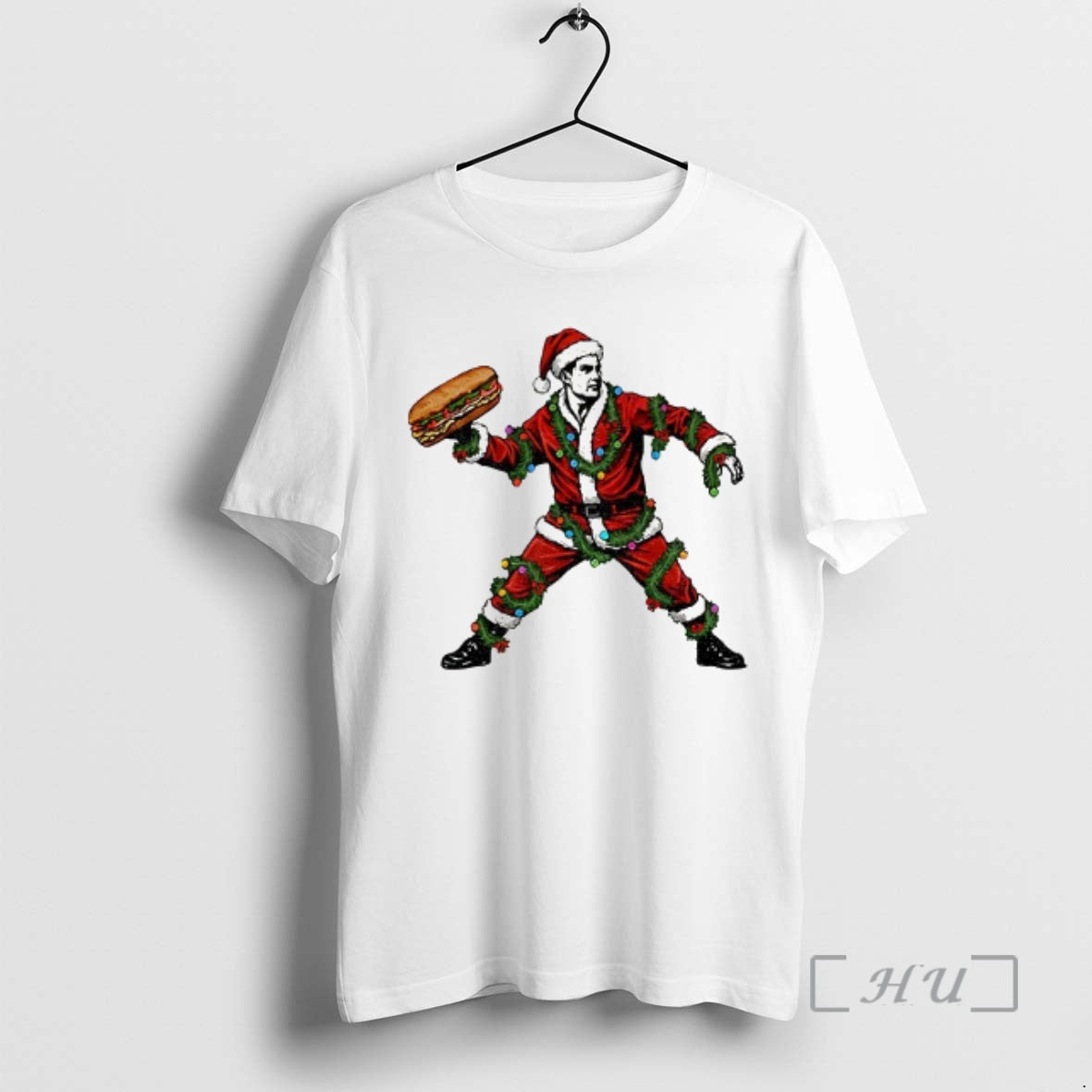 Trending Sandwich Guy Santa Christmas Light Holiday Shirt Hoodie Sweatshirt | PurePodTees.com