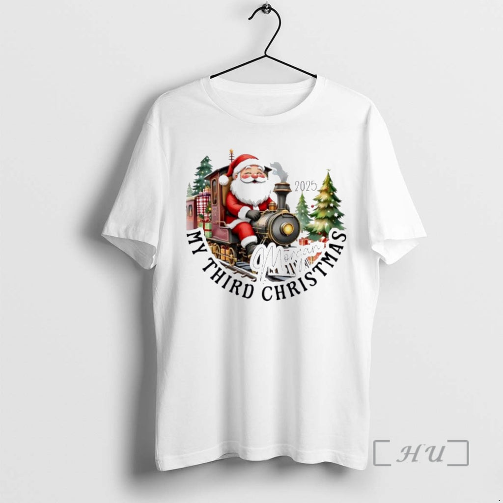 Trending Santa Claus My Third Christmas Personalized Ornaments White Shirt Hoodie Sweatshirt | PurePodTees.com
