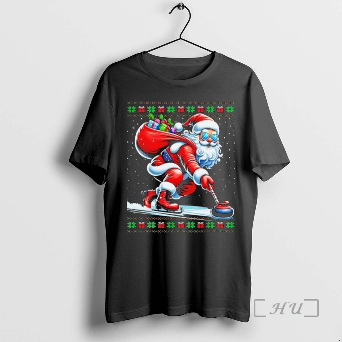 Trending Santa Curling Ugly Christmas Shirt Hoodie Sweatshirt | PurePodTees.com