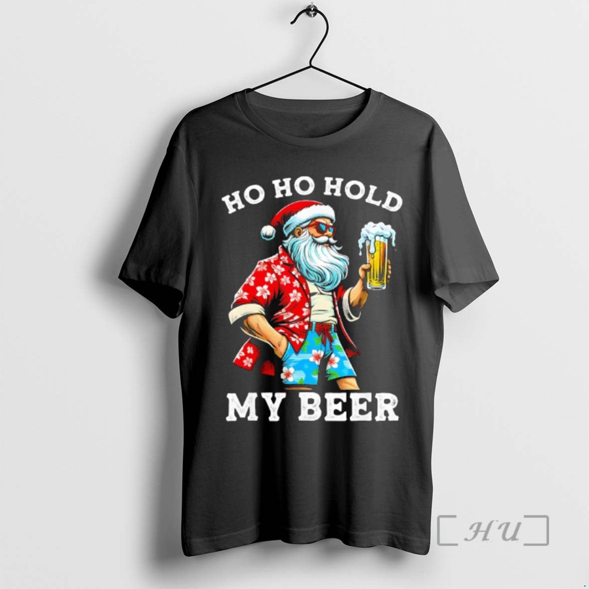 Trending Santa With Sunglasses And Beer Christmas Shirt Hoodie Sweatshirt | PurePodTees.com