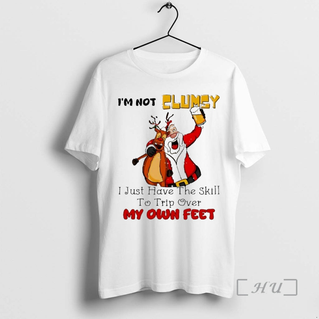 Trending Santa And Reindeer Im Not Clumsy I Just Have The Skill To Trip Over Shirt Hoodie Sweatshirt | PurePodTees.com