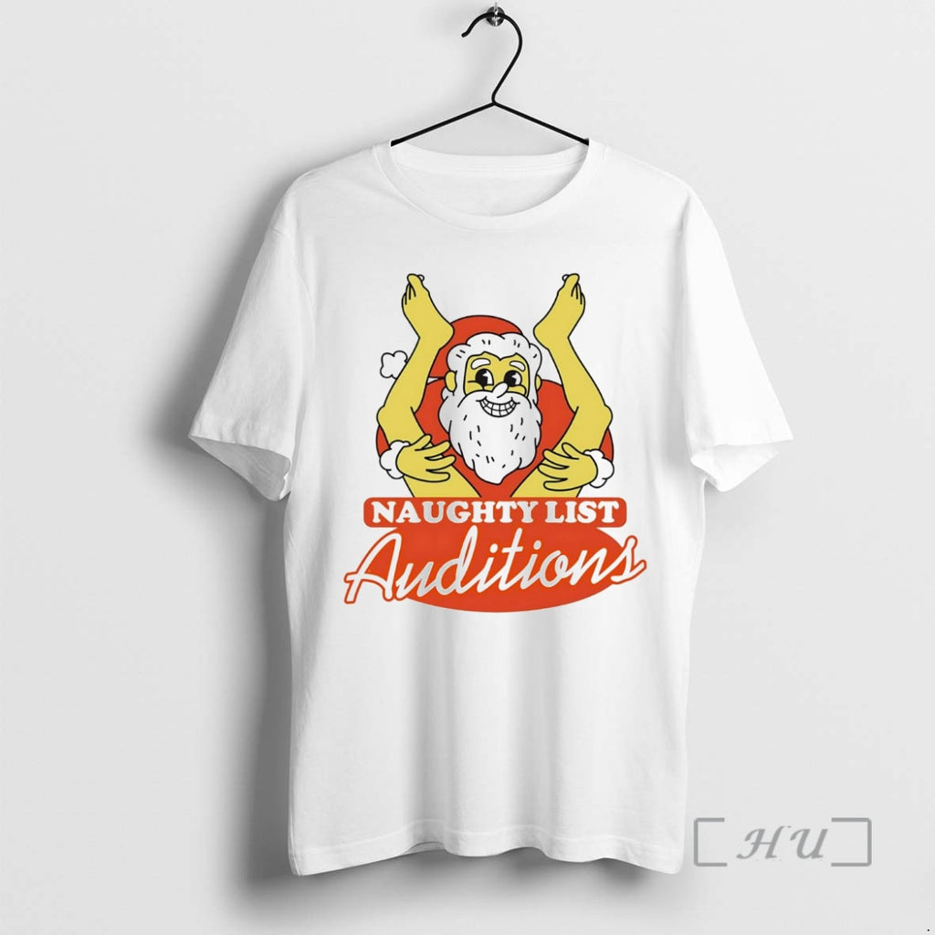 Trending Santa Naughty List Auditions Legs Christmas Shirt Hoodie Sweatshirt | PurePodTees.com