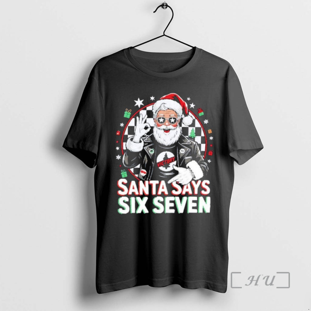 Trending Santa Says Six Seven Christmas 67 Meme Shirt Hoodie Sweatshirt | PurePodTees.com
