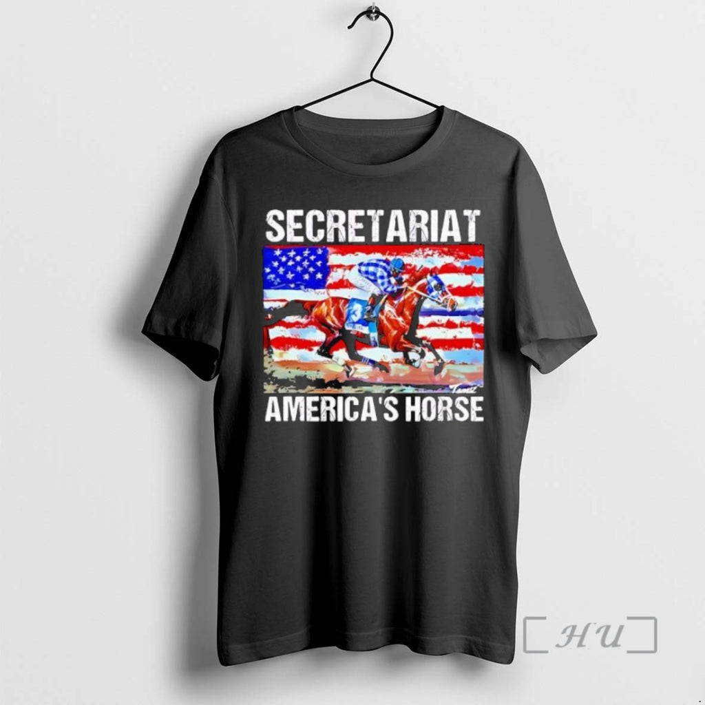 Trending Secretariat Americas Horse American Flag Shirt Hoodie Sweatshirt | PurePodTees.com