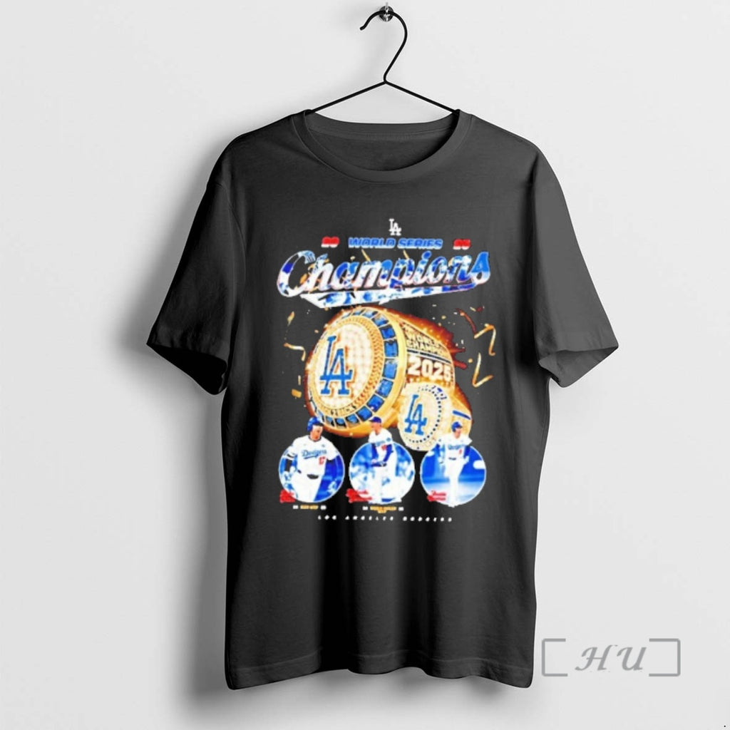 Trending Shohei Ohtani Yoshinobu Yamamoto And Freddie Freeman La Dodgers 2025 World Series Champions Premium Shirt Hoodie...