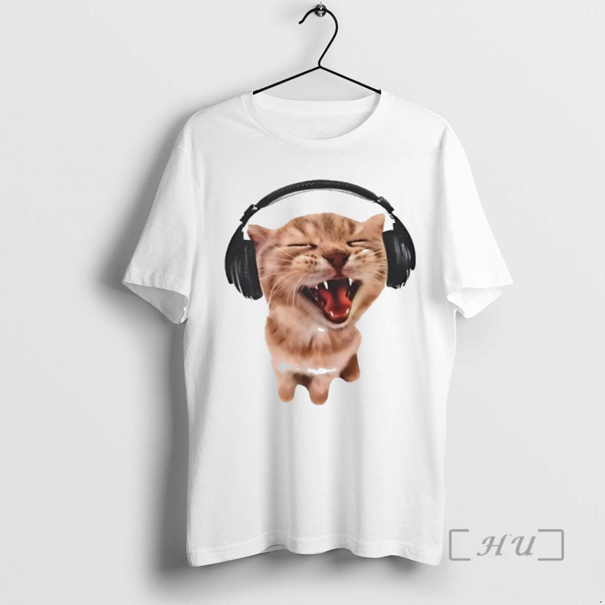 Trending Silly Cat With Headphones Meme Shirt Hoodie Sweatshirt | PurePodTees.com