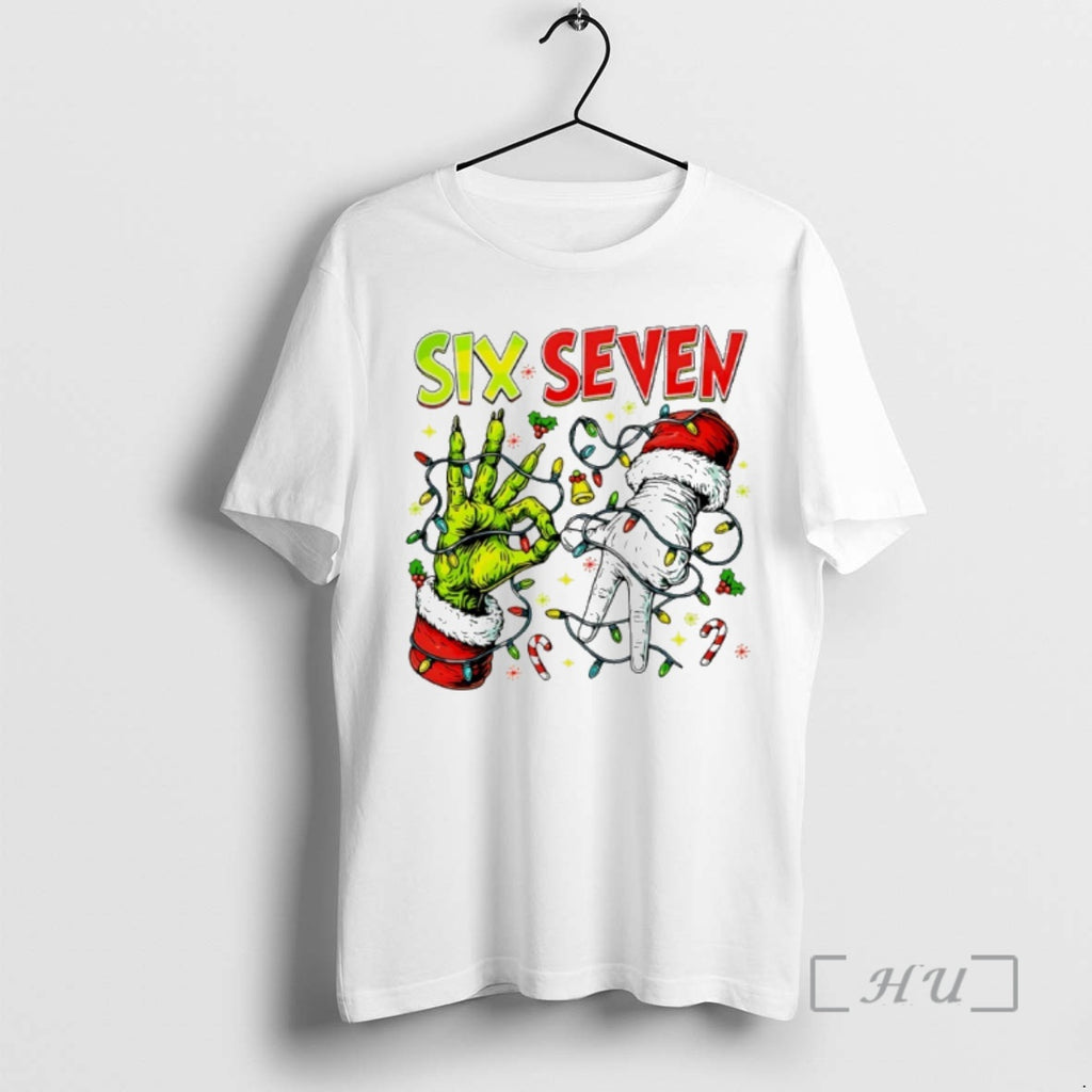 Trending Six Seven Grinch Hand Lightning Christmas Shirt Hoodie Sweatshirt | PurePodTees.com