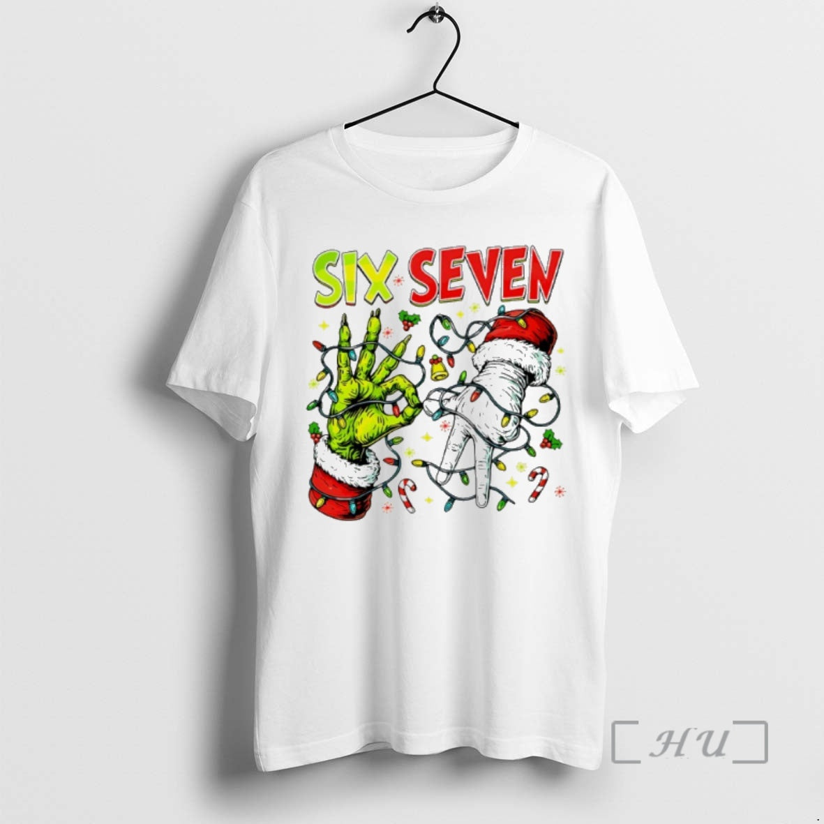 Trending Six Seven Grinch Hand Lightning Christmas Shirt Hoodie Sweatshirt | PurePodTees.com