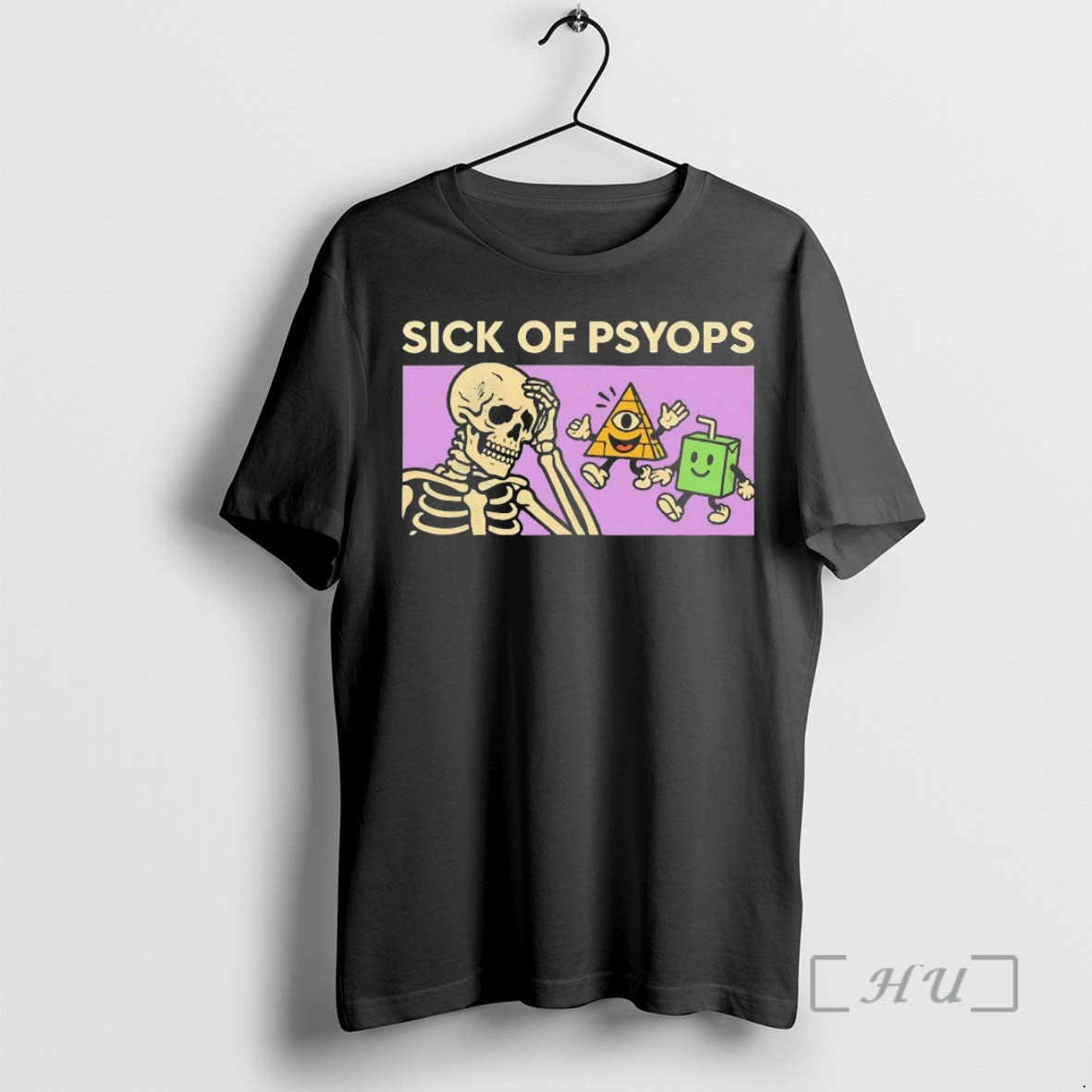 Trending Skeleton Sick Of Psyops Shirt Hoodie Sweatshirt | PurePodTees.com