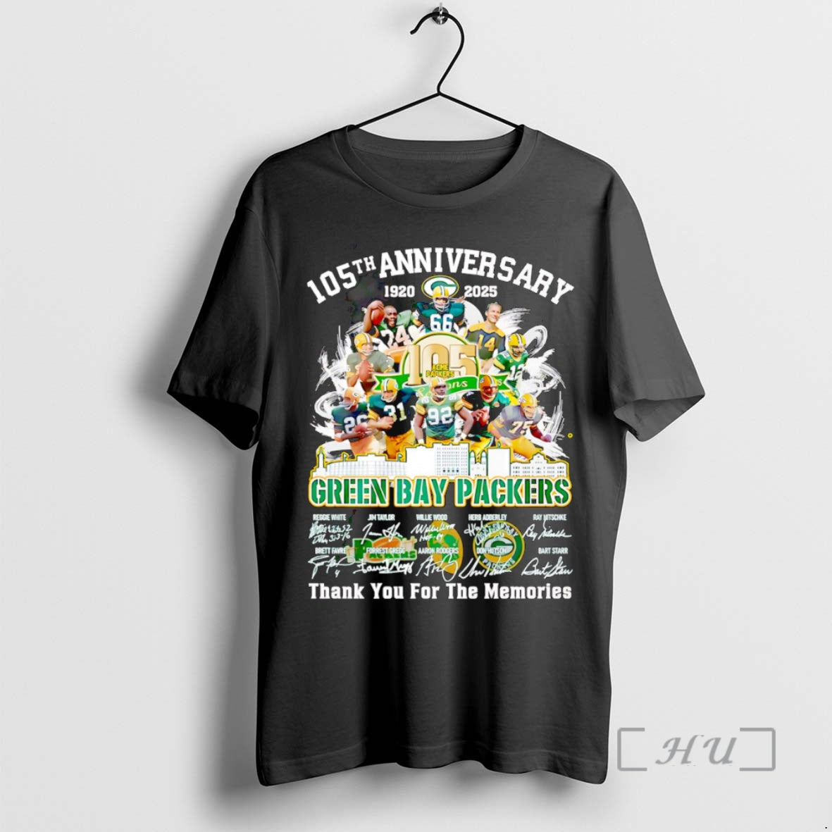 Trending Skyline 105th Anniversary 1920 2025 Green Bay Packers Thank You For The Memories Premium Shirt Hoodie Sweatshirt