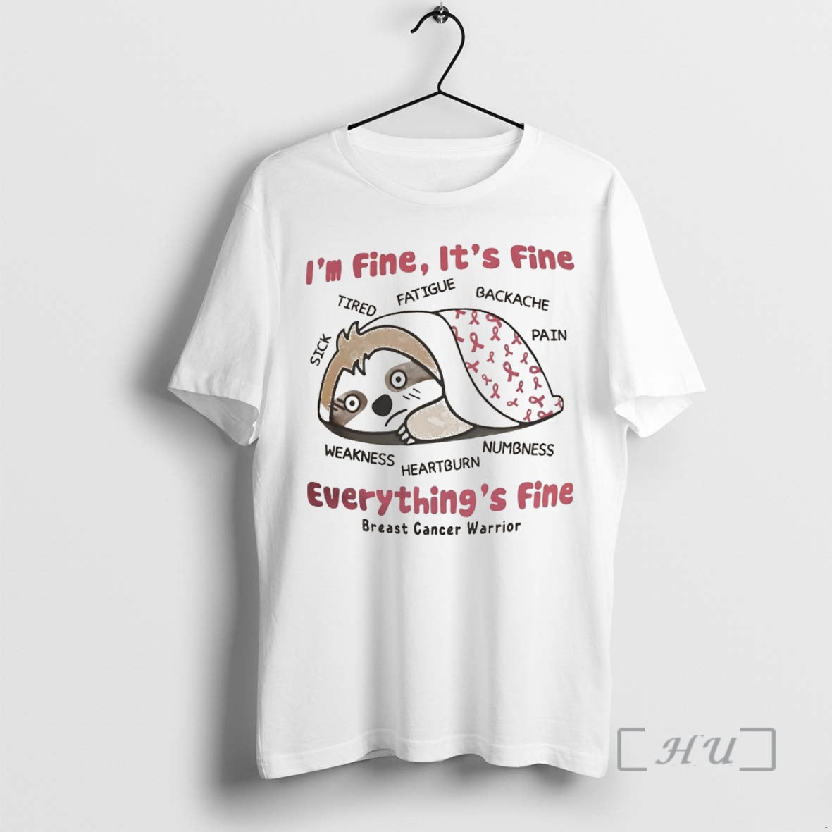 Trending Sloth Breast Cancer Im Fine Its Fine Everythings Fine Shirt Hoodie Sweatshirt | PurePodTees.com