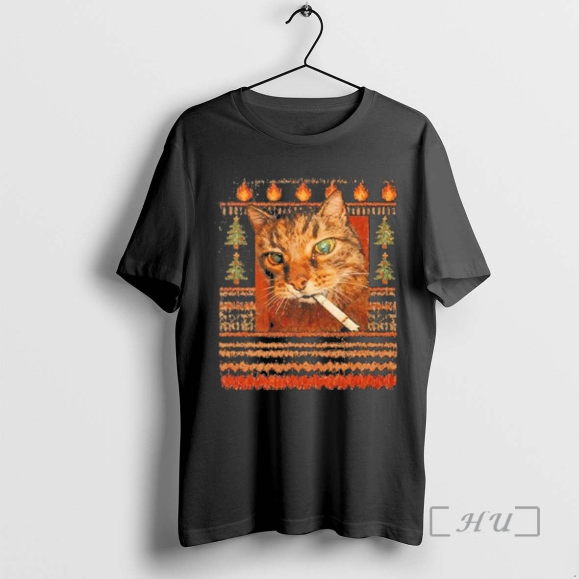 Trending Smoking Cat Meme Christmas Shirt Hoodie Sweatshirt | PurePodTees.com