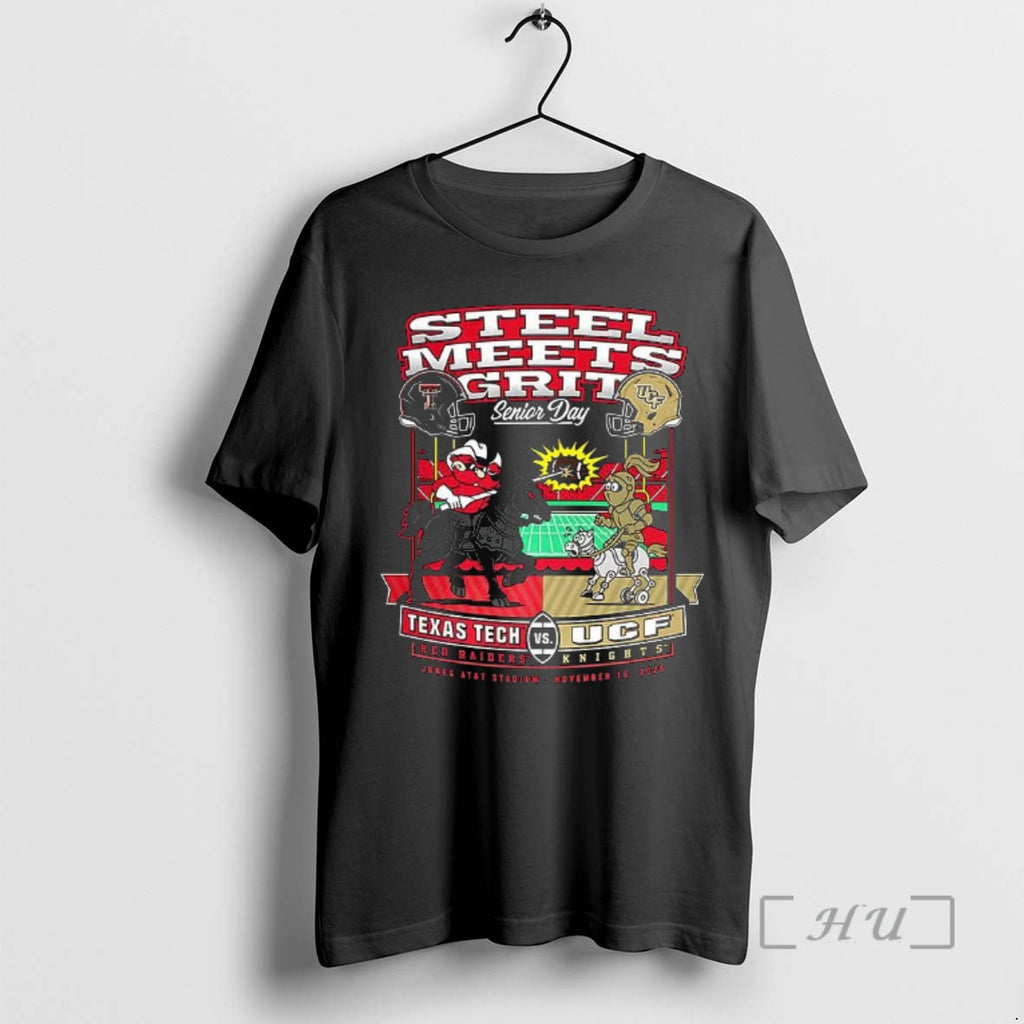 Trending Texas Tech Red Raiders Vs Ucf Knights Ncaa Steel Meets Grits Senior Day Premium Shirt Hoodie Sweatshirt