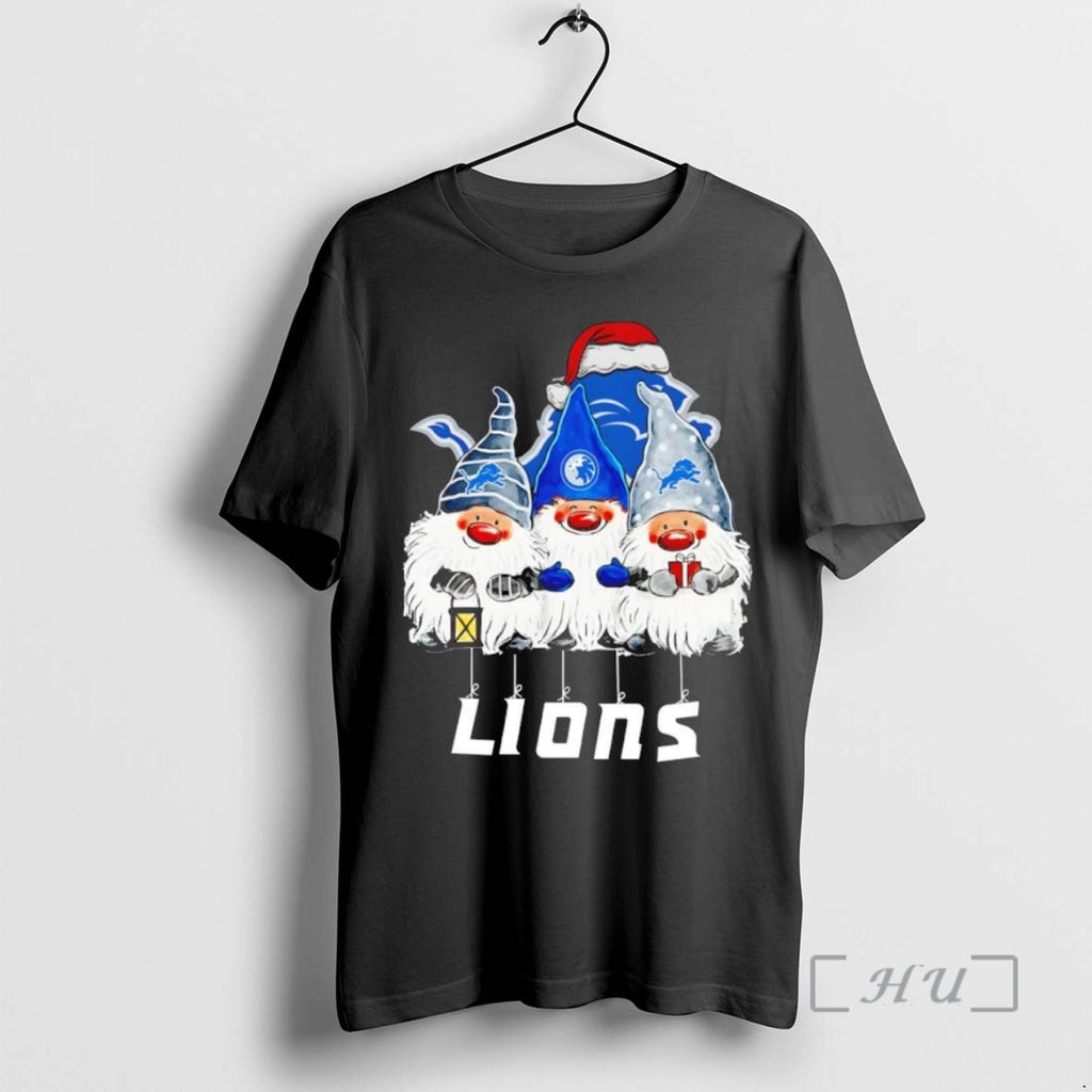 Trending Three Gnomes Christmas Detroit Lions Shirt Hoodie Sweatshirt | PurePodTees.com