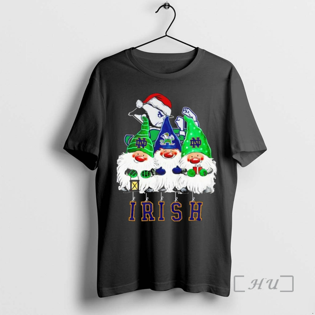 Trending Three Gnomes Christmas Notre Dame Fighting Irish Shirt Hoodie Sweatshirt | PurePodTees.com