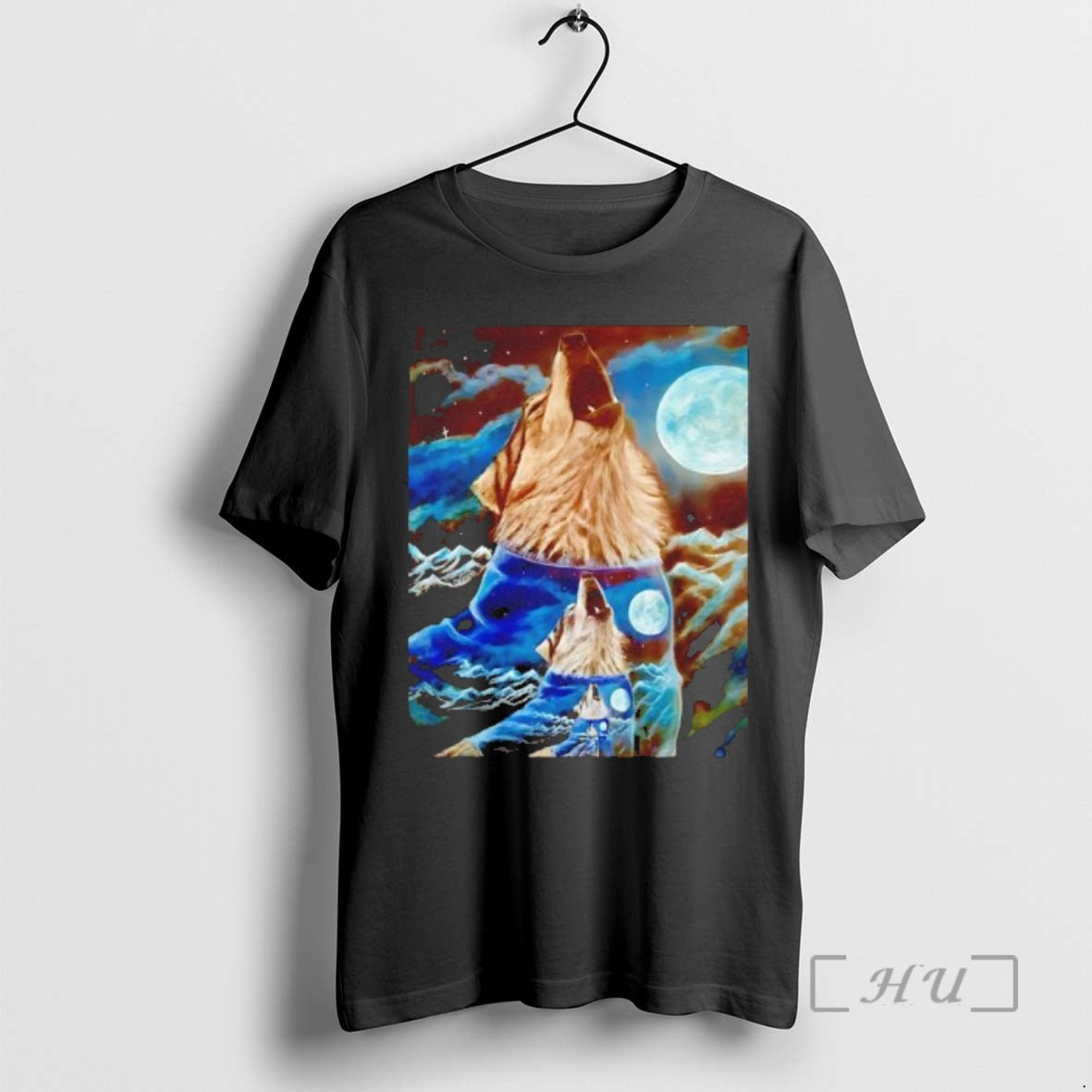 Trending Travis Chapman Wolf And Moon Shirt Hoodie Sweatshirt | PurePodTees.com