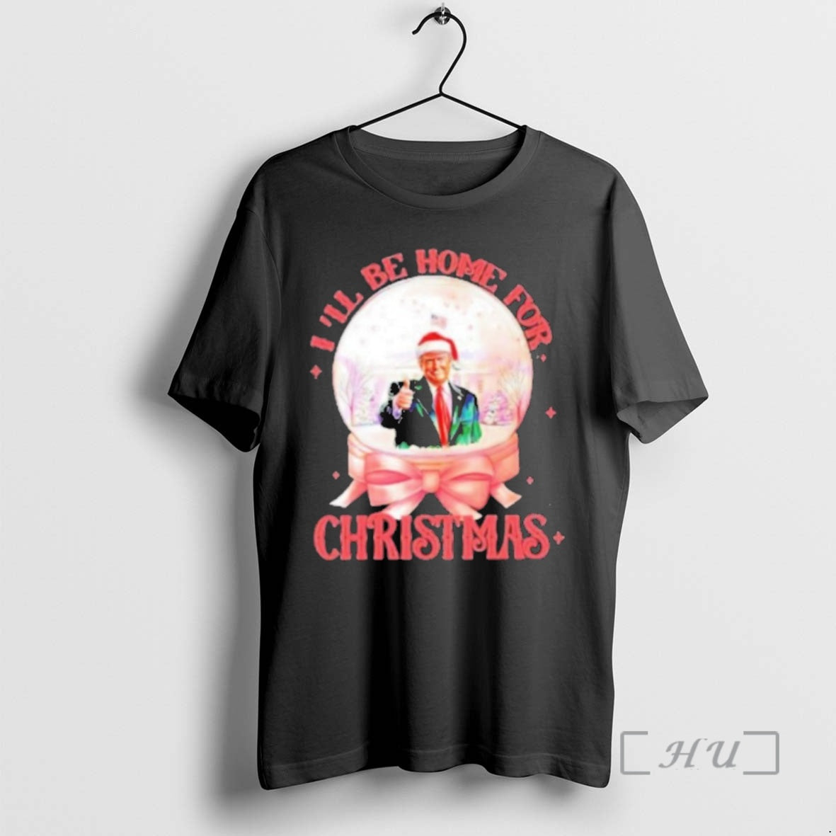 Trending Trump Ill Be Home For Christmas White House Black Shirt Hoodie Sweatshirt | PurePodTees.com