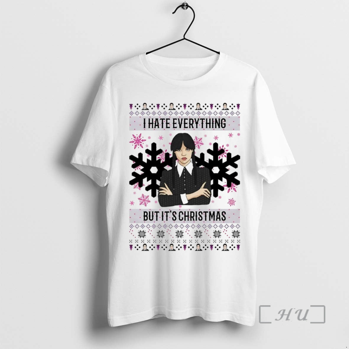 Trending Wednesday Addams I Hate Everything But Its Christmas Shirt Hoodie Sweatshirt | PurePodTees.com
