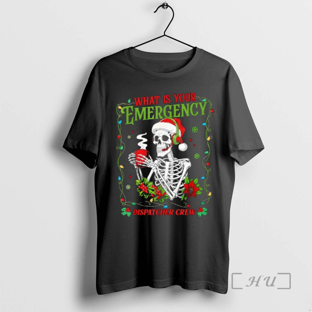 Trending Whats Your Emergency 911 Dispatcher Crew Skeleton Christmas Shirt Hoodie Sweatshirt | PurePodTees.com