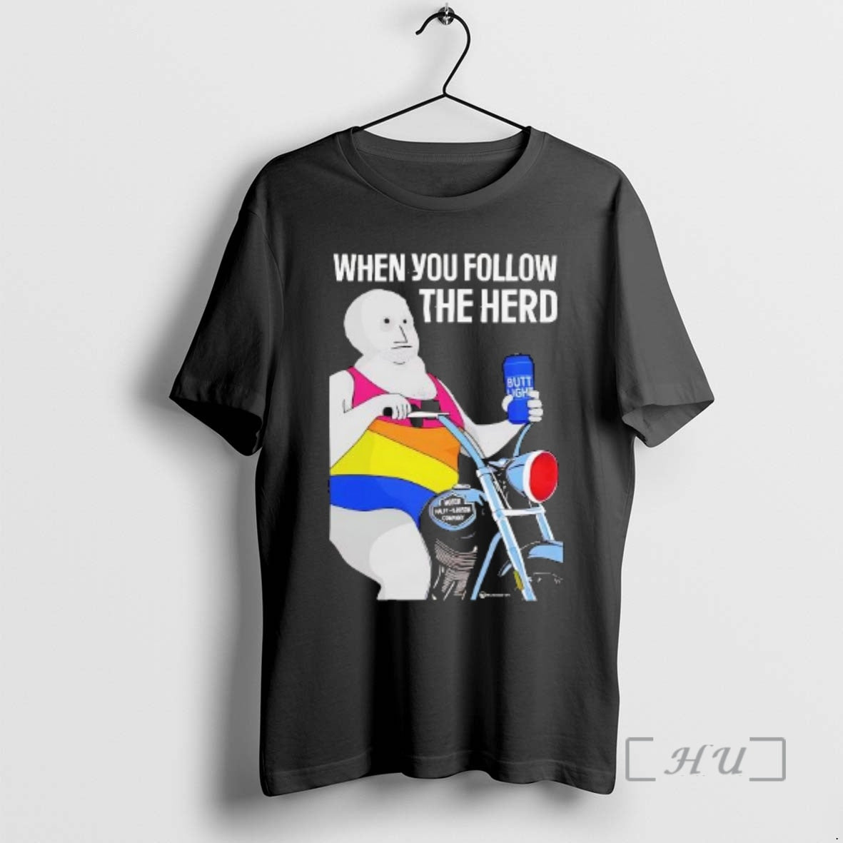 Trending When You Follow The Herd Butt Light Shirt Hoodie Sweatshirt | PurePodTees.com