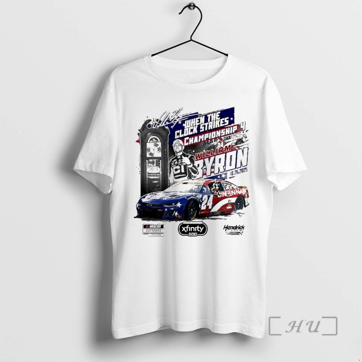 Trending William Byron 2025 Xfinity 500 Race Winner Championship 4 When The Clock Strikes Signature Shirt Hoodie Sweatshirt