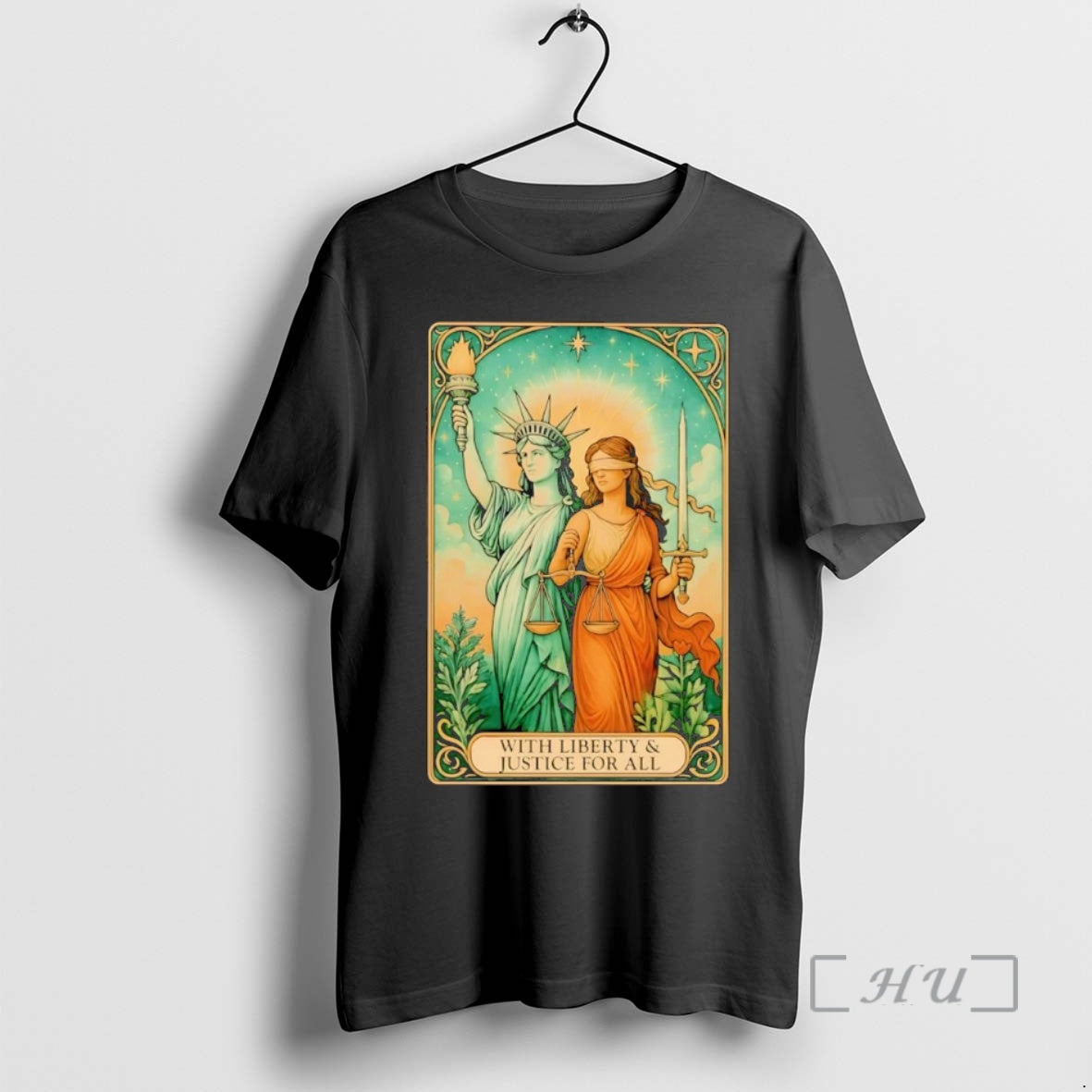Trending With Liberty And Justice For All Tarot Card Shirt Hoodie Sweatshirt | PurePodTees.com