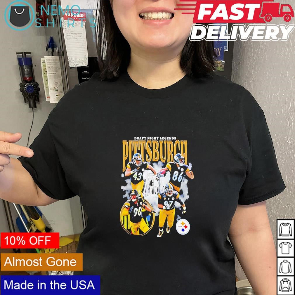 Troy Polamalu Hines Ward T J Watt Cameron Heyward Pittsburgh Steelers logo shirt