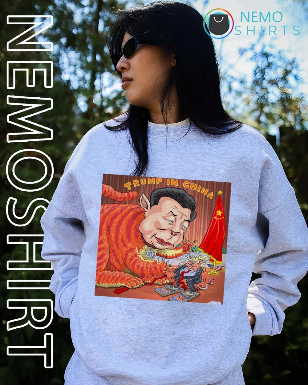 Trump in China mouse in cat’s playground shirt