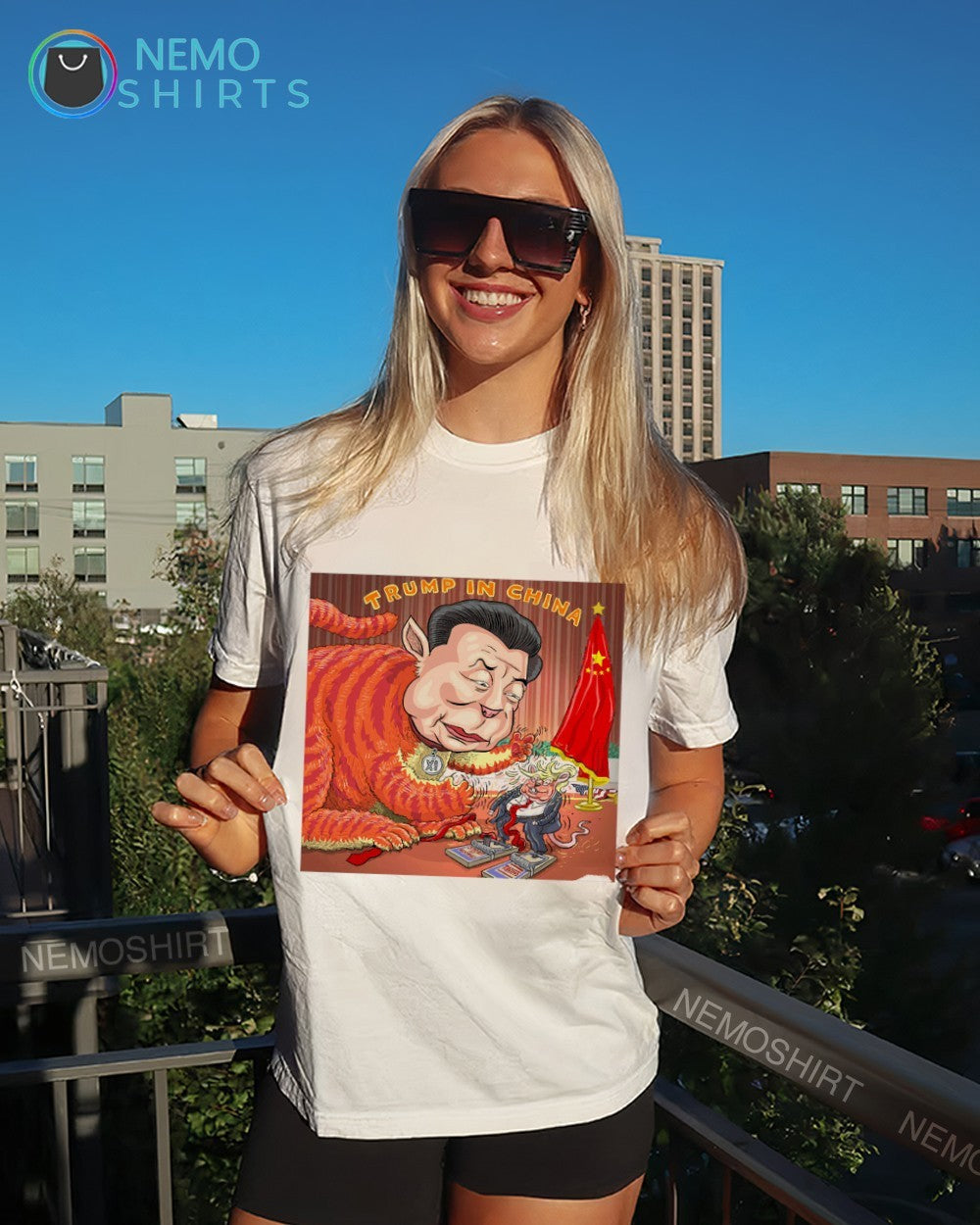Trump in China mouse in cat’s playground shirt