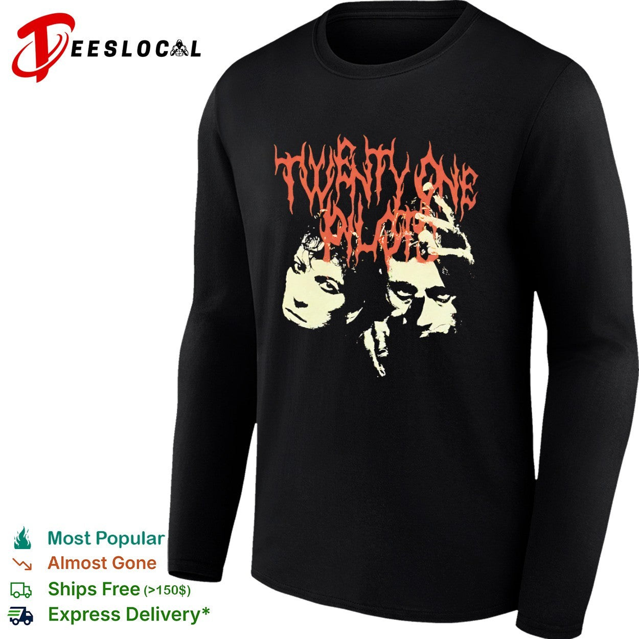 Twenty One Pilots band portrait and logo shirt