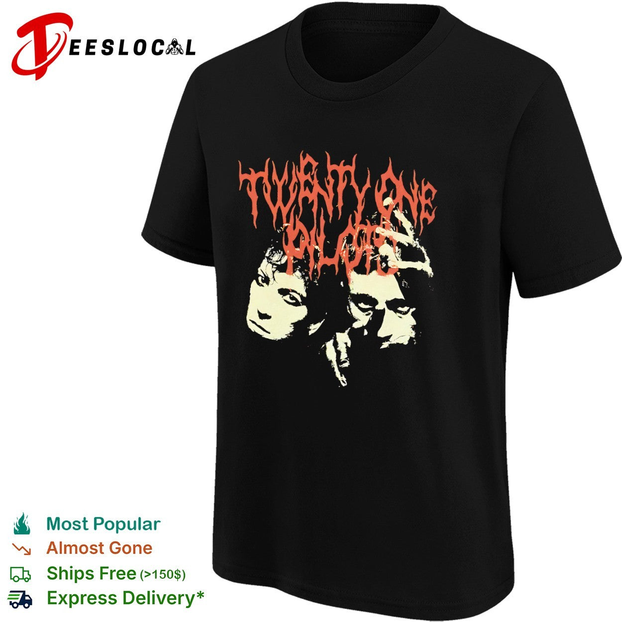 Twenty One Pilots band portrait and logo shirt