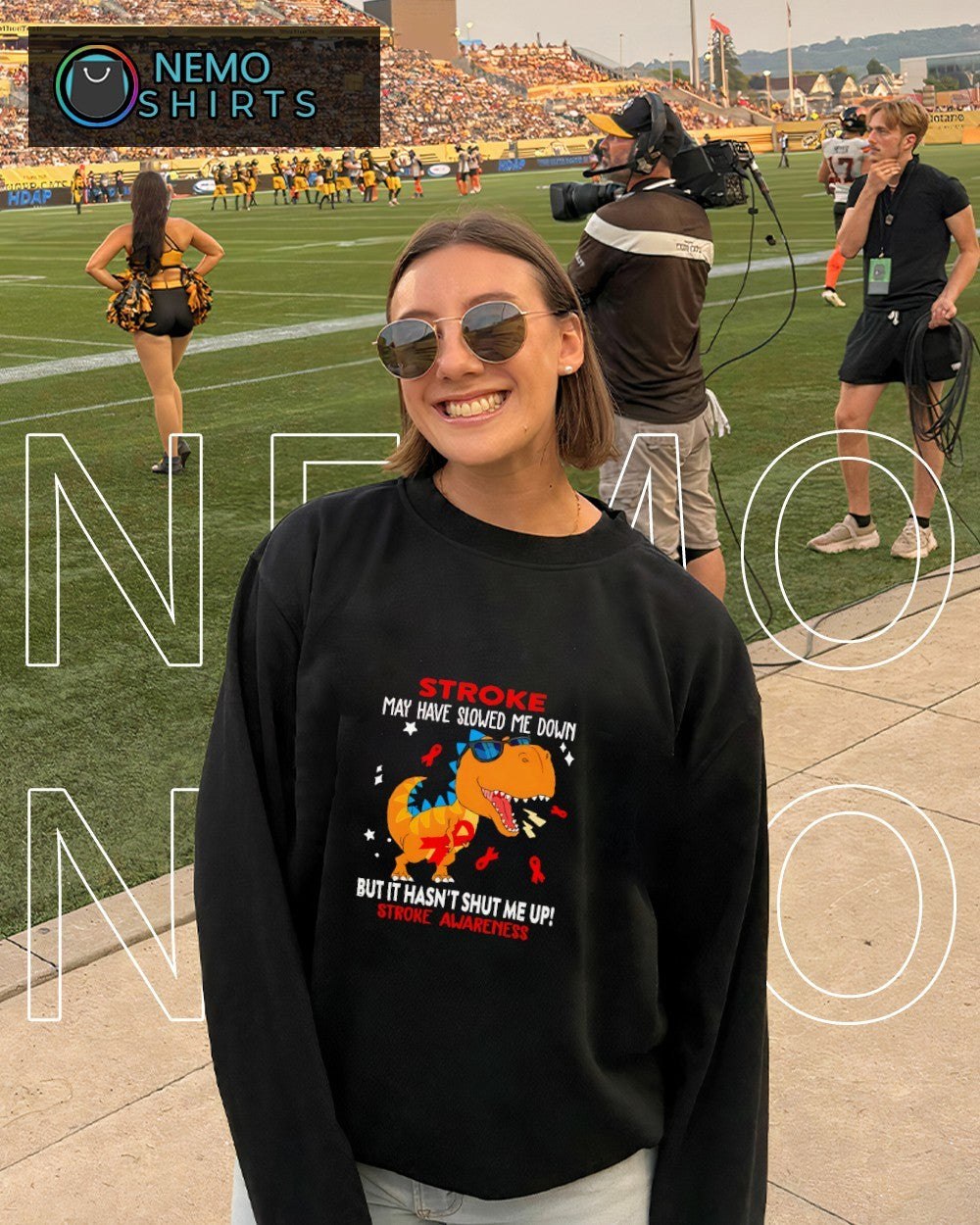 Tyrannosaurus Rex stroke may have slowed me down stroke awareness shirt