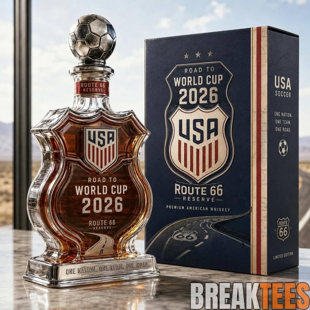 USA Soccer Road To World Cup 2026 Route 66 Whiskey Bottle