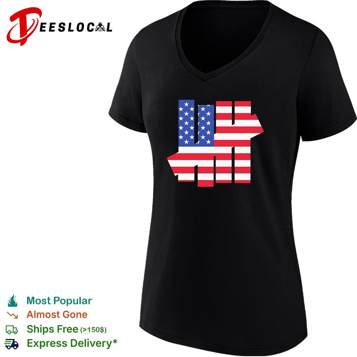 USA flag Undefeated logo shirt