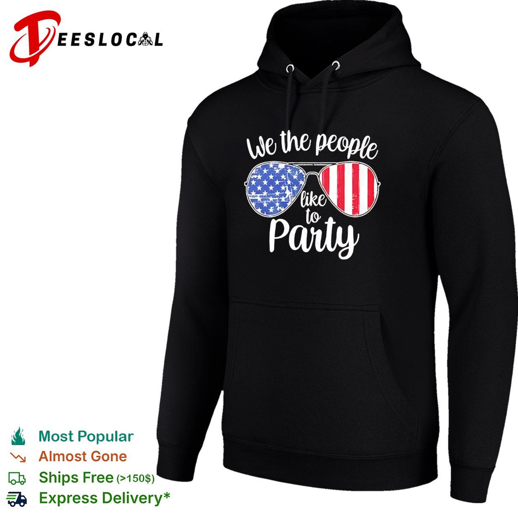 USA patriot flag glasses we the people like to party shirt