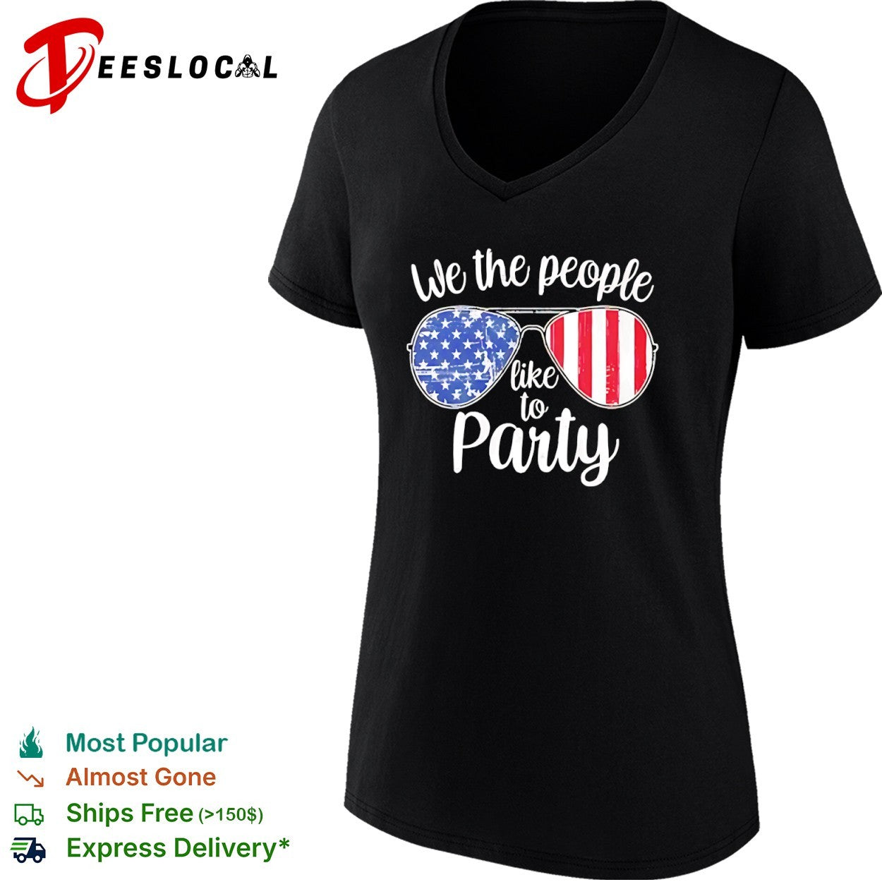 USA patriot flag glasses we the people like to party shirt