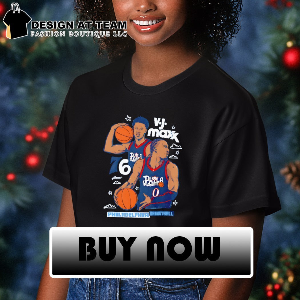 VJ Maxx Philadelphia 76ers Basketball cartoon NBA 2026 shirt