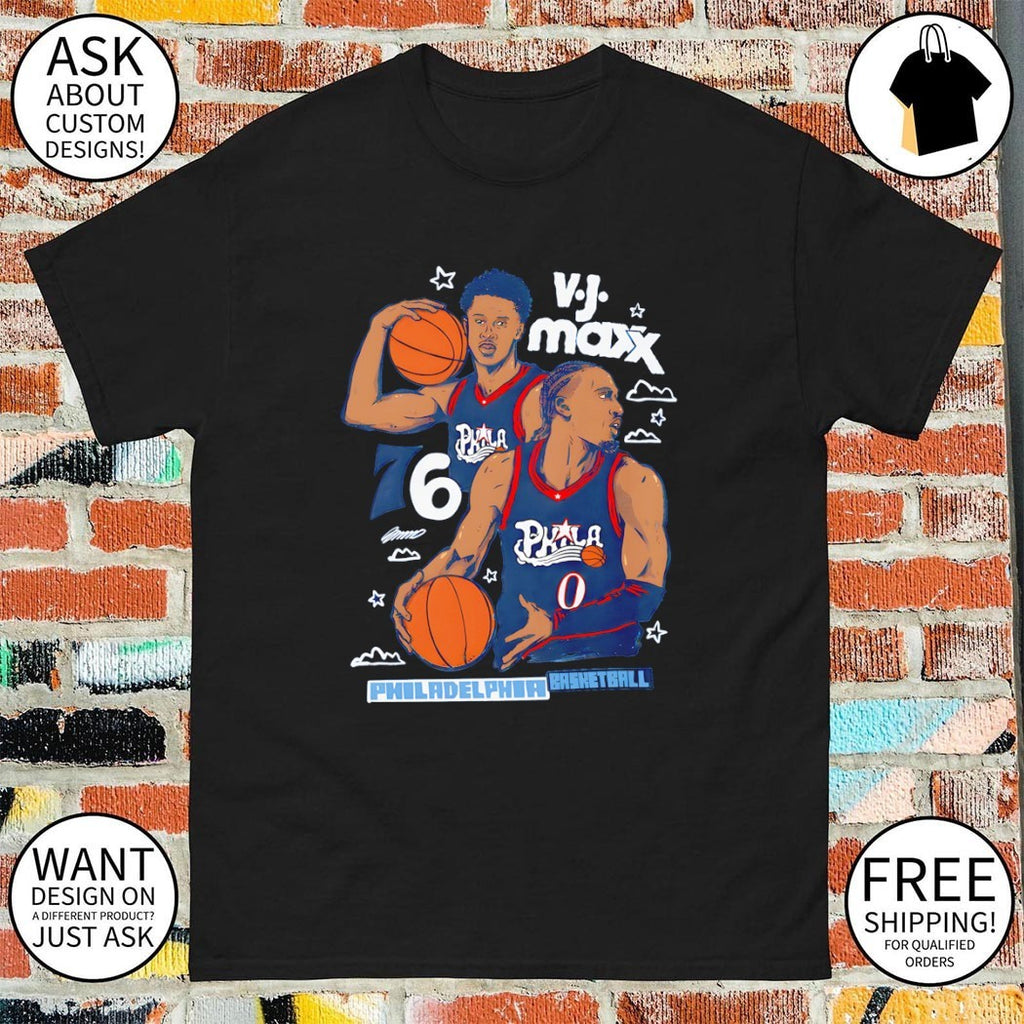 VJ Maxx Philadelphia 76ers Basketball cartoon NBA 2026 shirt