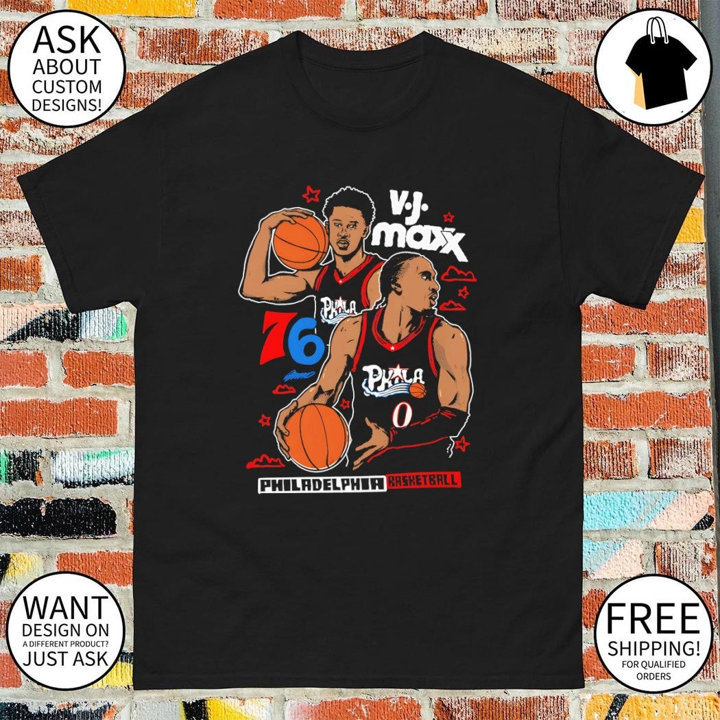VJ Maxx cartoon Philadelphia Sixers Basketball NBA graphic shirt